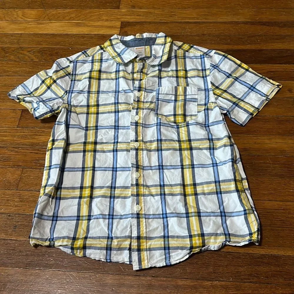 Gymboree Boys Button Front Shirt, Plaid, Sz L (10/12)